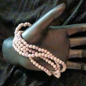 Stone Bead Necklace or Multistrand Bracelet